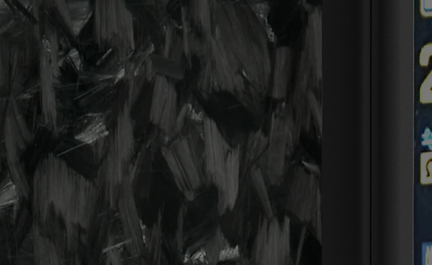 Close-up of a layered dark LVE finish