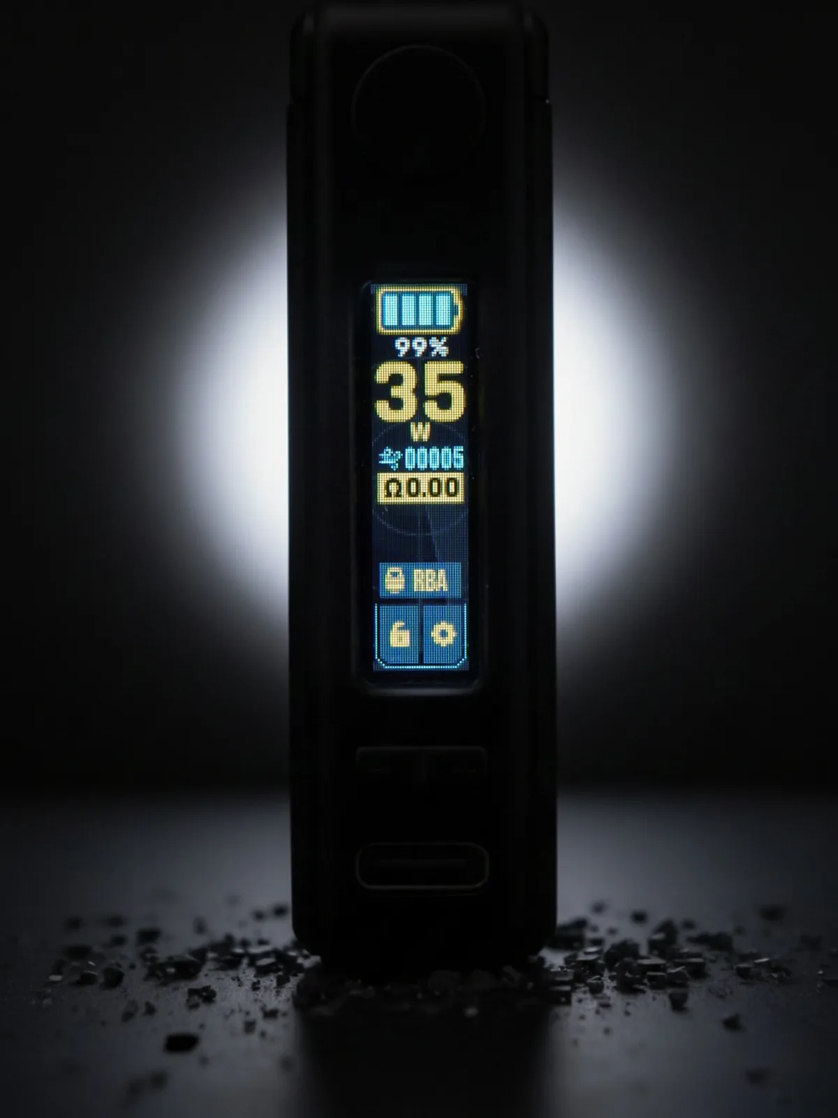 ORION II PRO+ TFT screen showing wattage control