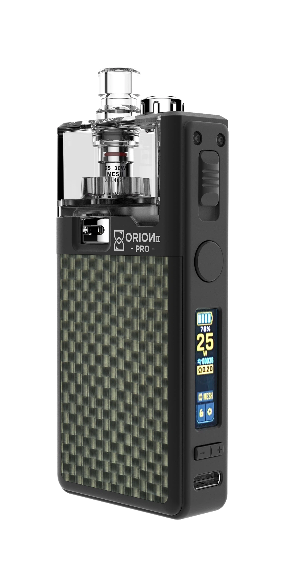 Black ORION II PRO with Textured Carbon panel